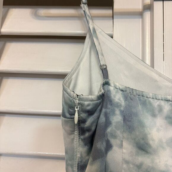Abercrombie &‎ Fitch Blue And Green Tie Dye Midi Slip Dress Size XS Petite - Picture 5 of 7